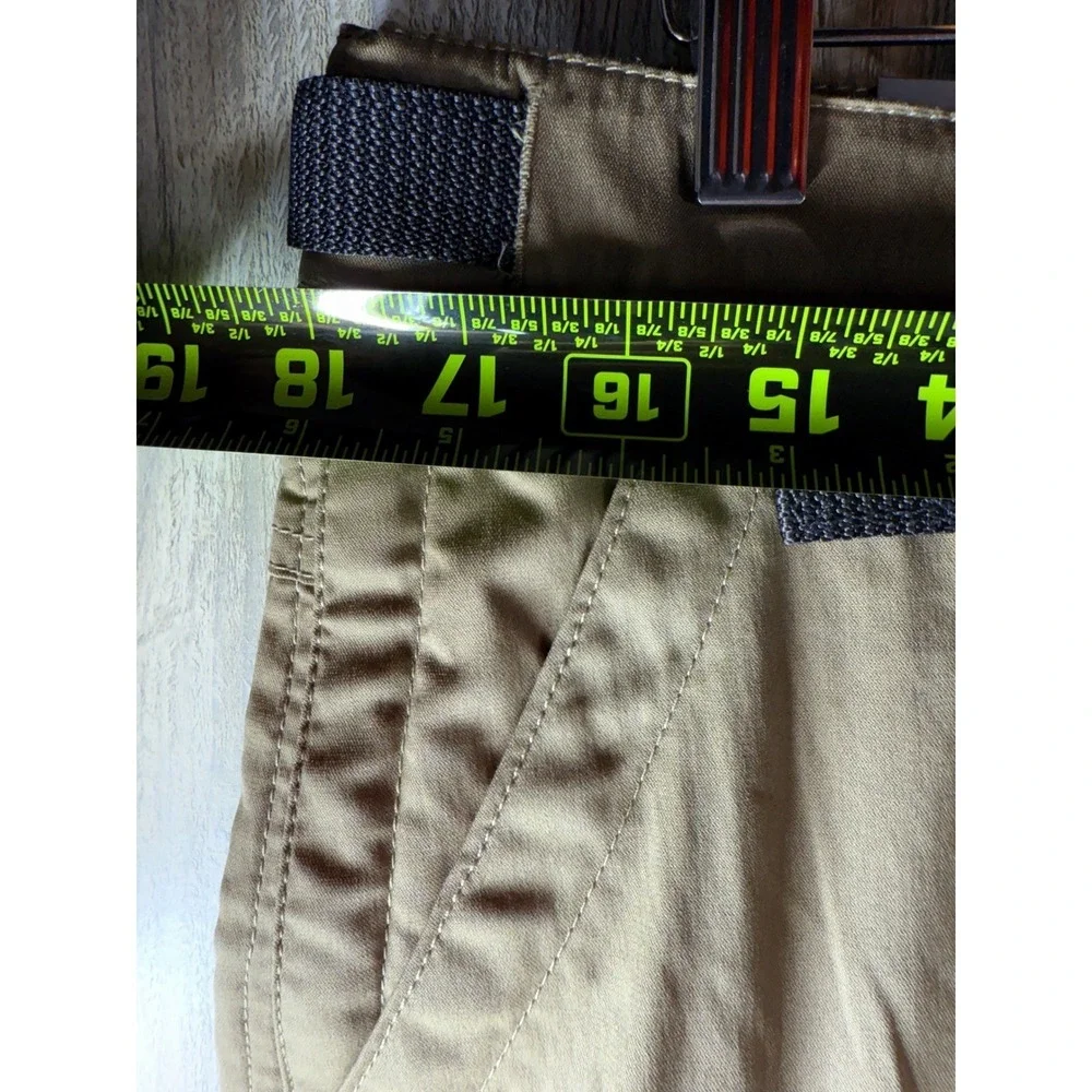 BC Clothing Mens Convertible Cargo Pants Khaki Tan Stretch Hiking Zip Off L x 30